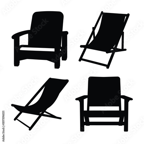 Collection of diverse chair silhouettes for various seating arrangements and relaxation needs