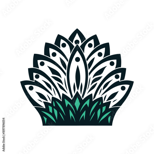 Elegant Abstract Peacock Feather Vector Design
