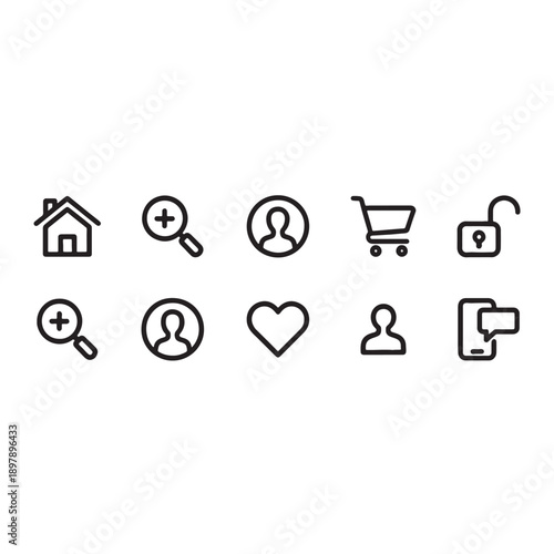 Website UI Icon Set Flat Vector Design for Web and Mobile Apps