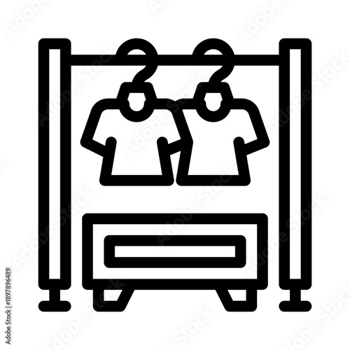 clothing rack line icon