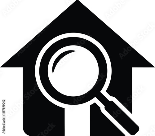 House search icon with magnifying glass