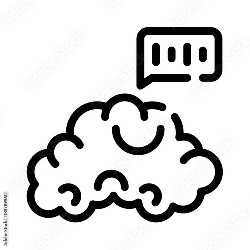 brain waves line icon