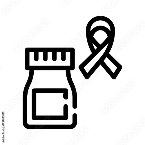 awareness ribbon line icon