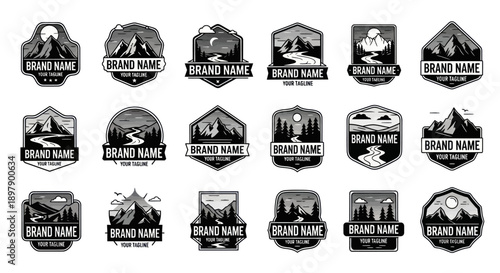 Collection of Mountain Logo Designs Templates.