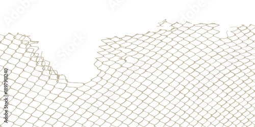 Seamless metal mesh texture and barbed wire fence design featuring a steel razor grid pattern on an iron chain link background for security wallpaper vector illustration material