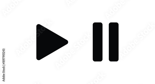 Black play and pause icon representing media control options