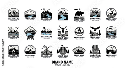 Collection of Black and White Logos.