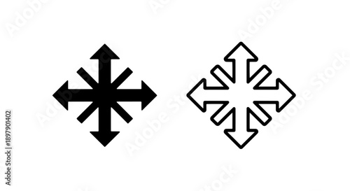 Expand Maximize Icon with Arrows Pointing in All Four Directions