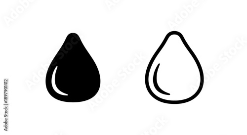 Simple Water Drop Icon for Liquid, Nature, and Hydration Concepts