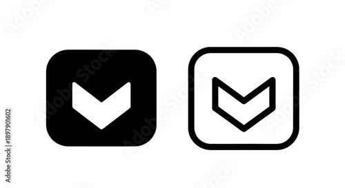 Download or Down Arrow Icon for Digital Movement, Interface Navigation, and Directional Signs