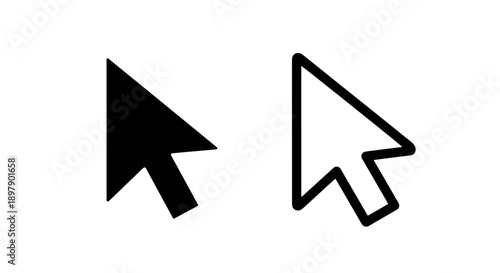 Digital Mouse Cursor Icon for Web Navigation, User Interface, and Selection