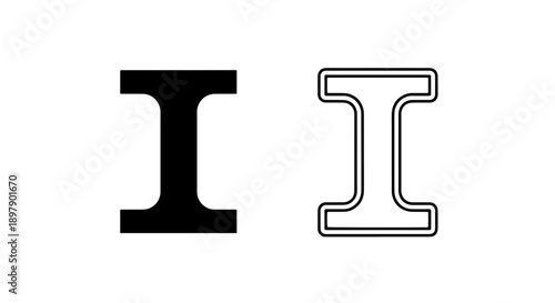 Bold Capital Letter I Icon Set for Text Formatting and Typography Editing Tools