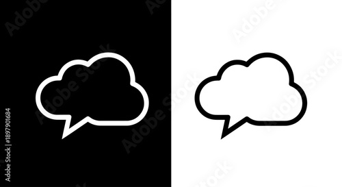 Thought Bubble Chat Communication Icon Set for UI, Messaging, and Idea Concepts