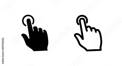 Clicking Hand Cursor Icon for User Interface Interaction and Digital Navigation