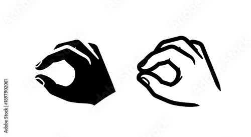 Pinching Hand Gesture Icon for Grabbing, Holding, or Zooming Interactive Elements