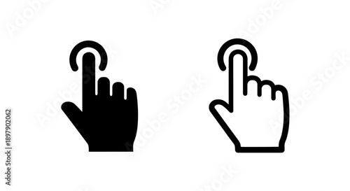 Tapping Hand Cursor Icon for Mobile Touchscreens and User Interface Navigation
