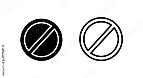 No Sign Icon: Universal Prohibition Symbol for Restricted or Forbidden Actions