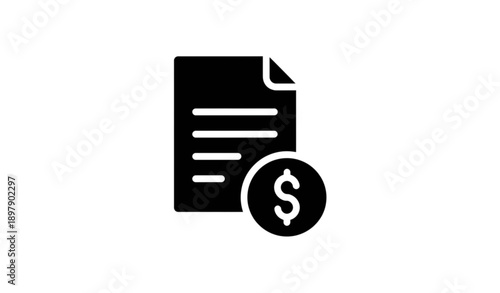 Finance Tax Billing Solid Glyph Icon Vector