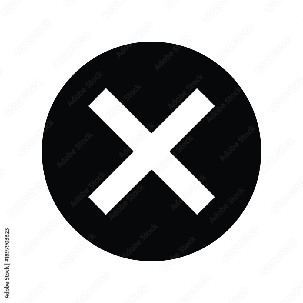Fototapeta premium Close Cancel Cross Mark Prohibition Icon