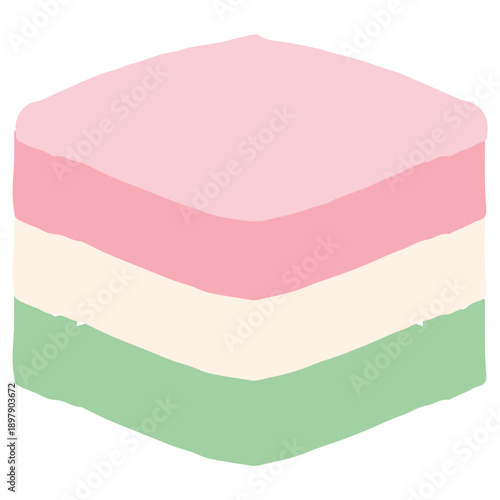 3月の園だよりに使いやすい シンプル手描きイラストカットシリーズ｜菱餅 / Simple Hand-Drawn Illustration for March Newsletter | Hishimochi Rice Cake