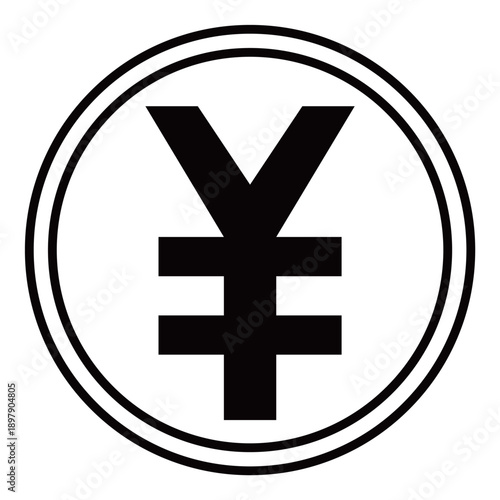 円記号（￥）が入ったゴールドコインのイラスト