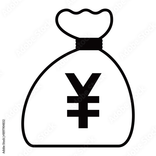 円記号（￥）が入ったマネーバッグ・お金の袋のイラスト