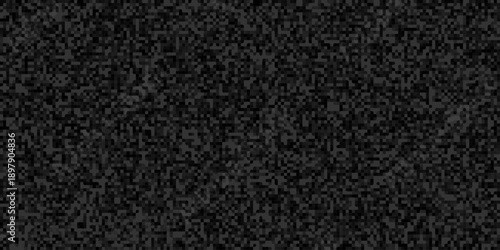 Dense black noise texture with tiny random speckles and grain creating deep dark static field, suggesting encrypted data voids, crypto hash darkness and fintech secure void visuals.