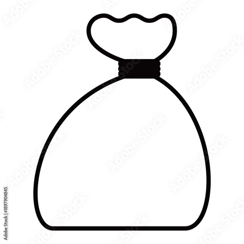 	シンプルなマネーバッグ（お金の袋）のイラスト