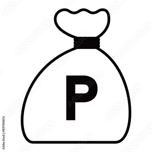 ポイントの袋（Pマーク）のシンプルなイラスト