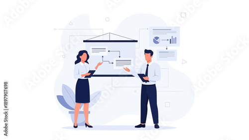 Business Presentation: Teamwork, Strategy, and Data Analysis