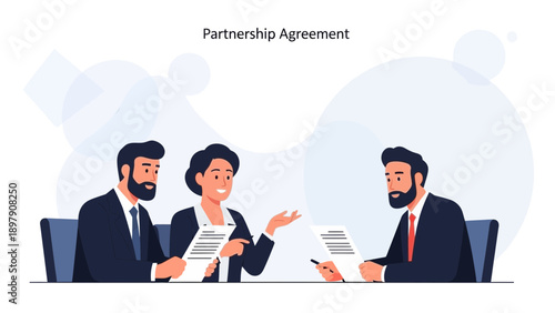 Business Partnership Agreement Meeting - People Signing Contract