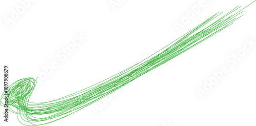 Glowing green neon question mark symbol glowing brightly isolated on transparent background