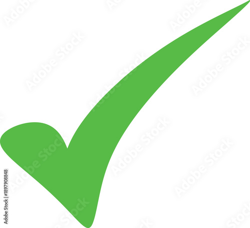 Green checkmark icon symbol success approval confirmation positive sign isolated on transparent background