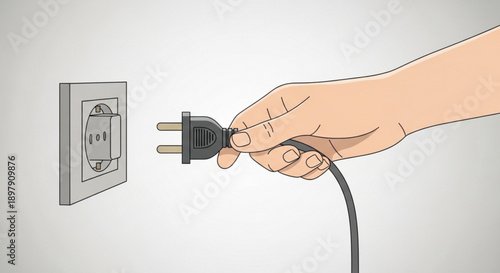 Hand Plugging Electrical Plug into Wall Socket