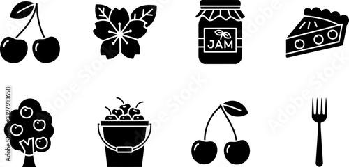 Cherry Icons for National Cherry Month