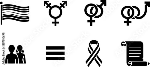 LGBT History Month icons collection
