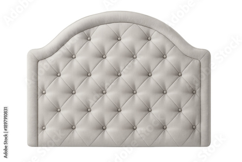 White tufted headboard furnishing elegant bedroom interior