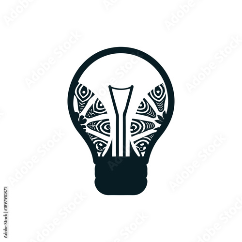Maori Pattern Lightbulb Vector Icon