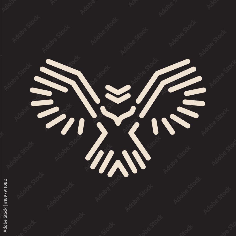 Fototapeta premium Eagle Falcon Monoline Creative Logo