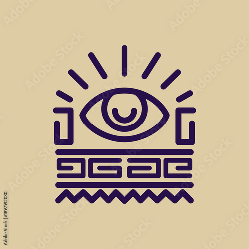Eye Aztec Maya Mexican Logo