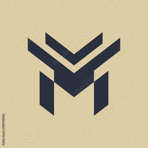 Letter M Abstract Simple Logo