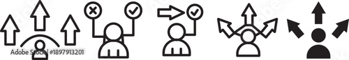 Opportunity icon set multiple style collection. Business growth symbols. Modern career vision icons for professional development.