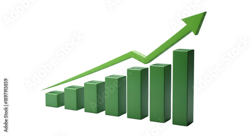 Free Download Green bar chart with upward trend arrow isolated on transparent background - GFXLoad