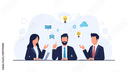 Business Team Brainstorming Ideas and Solutions