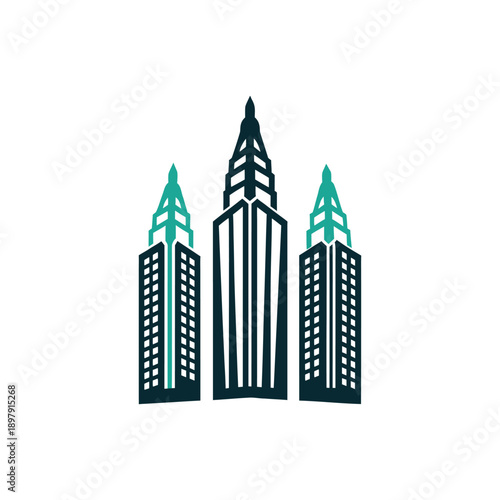 City Skyline Vector Icon: Buildings and Landmarks