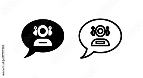 Chatbot assistant bubble icon representing customer support and artificial intelligence communication