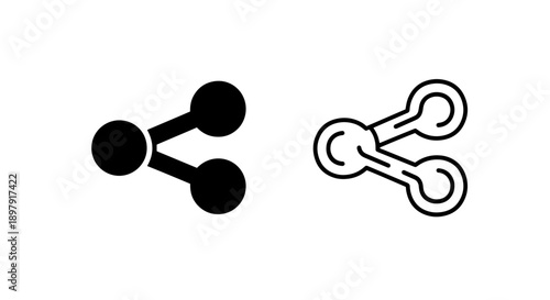 Social media share icons representing viral content and networking in black solid and outline designs