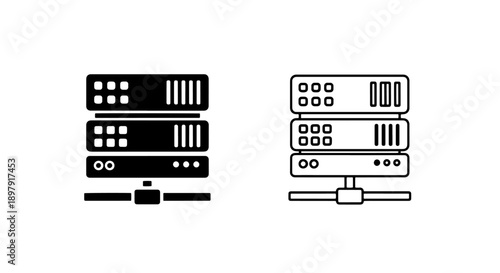 High density server rack icons representing enterprise data centers and cloud computing clusters