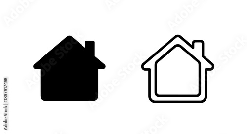 Residential Home Icon Vector for Web User Interface and Real Estate Branding