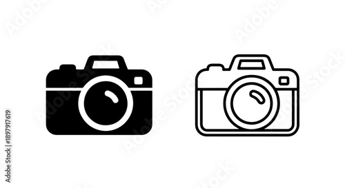 Flat Digital Camera Icon Vector Design for Photography Website and Media Application